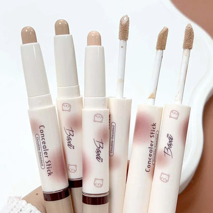 Full Cover Double Head Concealer Stick Waterproof Modify Skin Tone Foundation Cream Full Coverage Acne Marks Contour Face Makeup