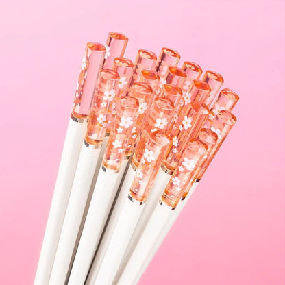 1 Pair High Temperature Resistant Non-slip Japanese Sakura Chopsticks Household Reusable for Sushi Tableware Kitchenware