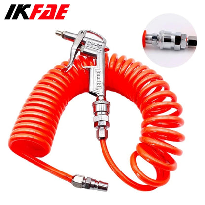 High Pressure Cleaning Gun Tube 8*5mm C-Fitting Retractable Hose Pu Compressor Air Hose Air Dust Collector Blowout Spring Tube