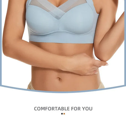 Women Lace Sport Bras Plus Size Seamless Bra Bralette Backless Lady Brassiere Vest Female Gathers Shock-Proof Wireless Top L-3XL