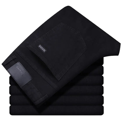 2024 Wthinlee Men's Casual Fashion New Elastic Jeans Pants Work Jeans Classic Men's Fashion Brand Versatile Clothing Blue Black