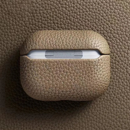 Personalized Gold Initials Letters Customize Earphone Case For Airpods 1 2 3 Pro2 Luxury Lychee Skin Pattern With Keychain Cover