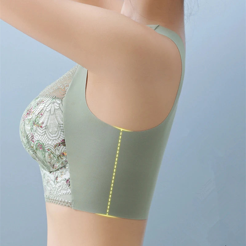 Large Size Ice Silk Seamless Beautiful Back Bra Integrated Tube Top Underwear Thin Section Big Chest Small Bra Vest Style