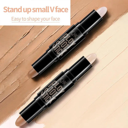 Double Head Highlighter Sticks Waterproof Matte Highlighter Foundation Sculptor Highlighter Makeup Stick Shadow Concealer Pencil