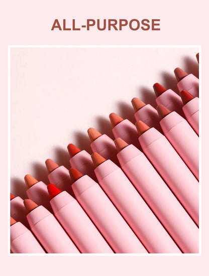 12 Colour Matte Lip Liner Pencil Carving Labial Makeup Lasting Brown Lip Liners Waterproof Lipstick Pen Lip Contouring Cosmetics