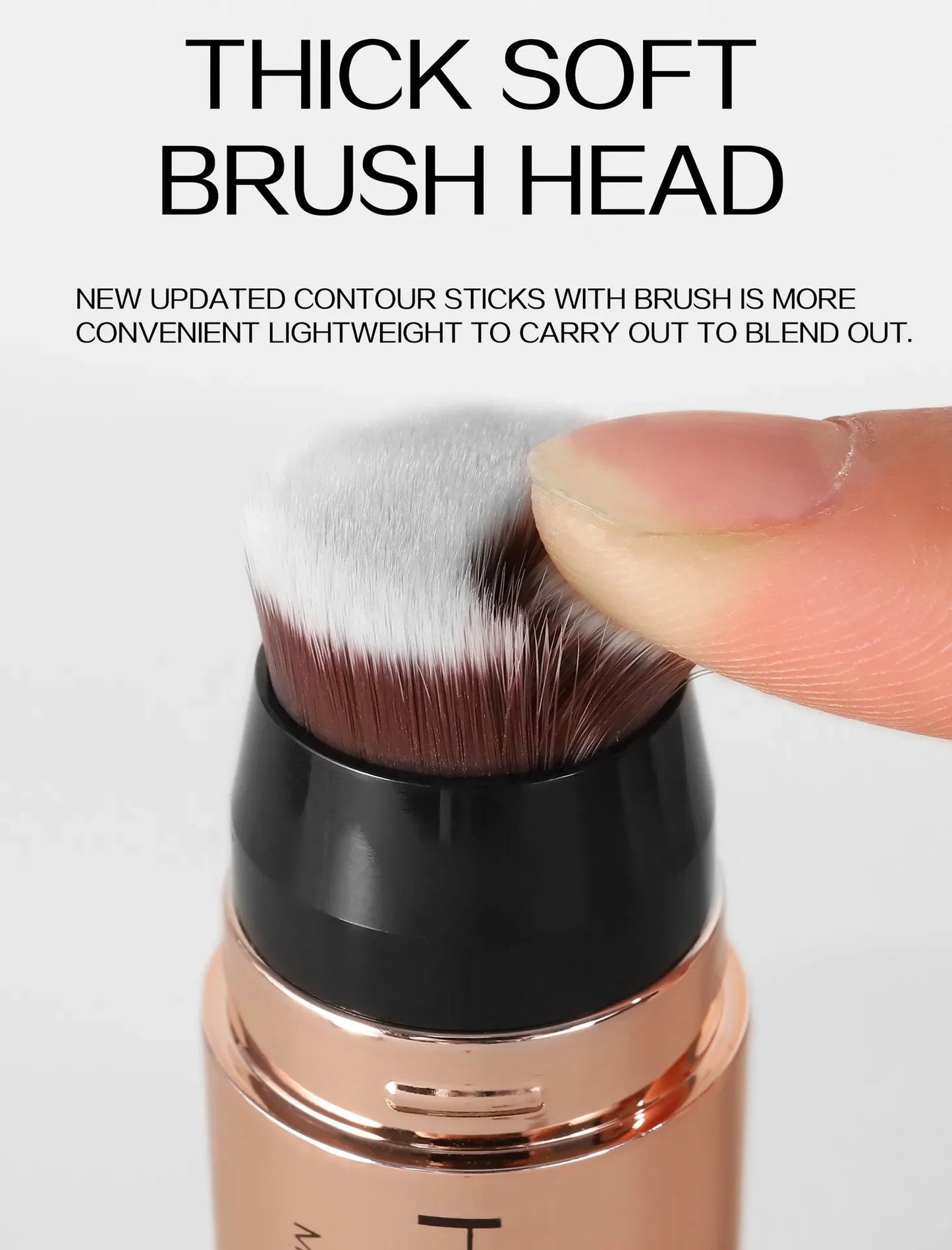 Double-headed Face Bronzer Highlighter Stick Concealer with Brush Face Contour Cream Moisturizing Natural 3D Nose Shadow Makeup