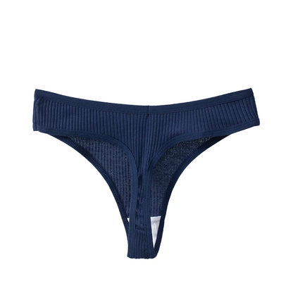 BZEL 3PCS Sexy Women Panties Comfortable G-String Lingerie Striped Low-Rise Thongs Sports Underpants Cotton Breathable Underwear