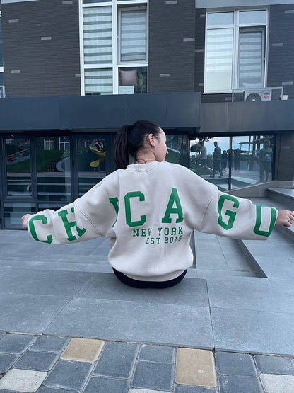 Women Grunge Loose Pullover Sweatshirts
