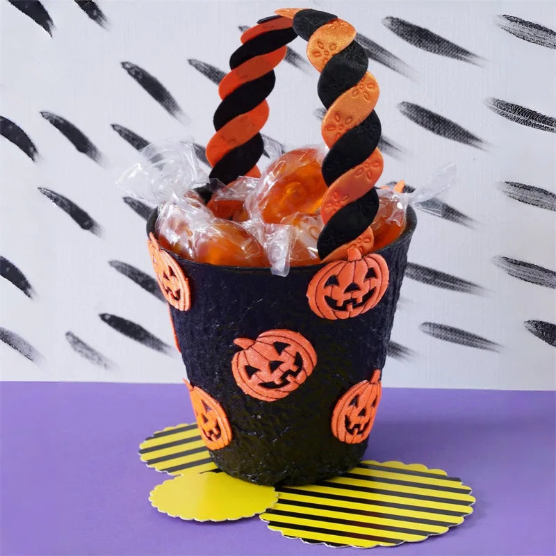 10M Halloween Embossed Ribbon Ghost Pumpkin Bat Spider Polyester Ribbon For Halloween Party Decor DIY Crafts Gift Wrap Material