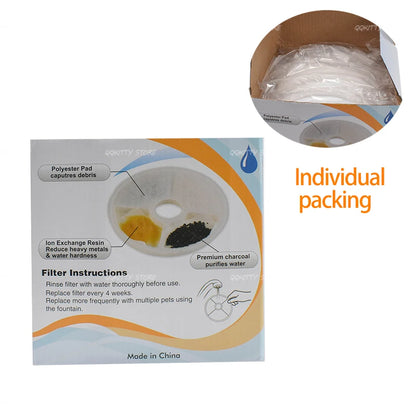 6/8PCS Activated Carbon Filter For Catit Automatic 15cm Pet Drinking Fountain Filter Kitten Water Drinking Fountain Pet Filter