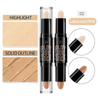 Double Head Highlighter Sticks Waterproof Matte Highlighter Foundation Sculptor Highlighter Makeup Stick Shadow Concealer Pencil