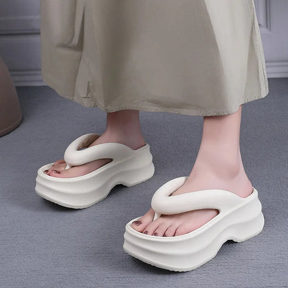 Summer Women's Flip Flops Comfortable Non Slip EVA Thick Sole Sandals 2024 New Fashionable Outdoor Soft Sole Slippers Women