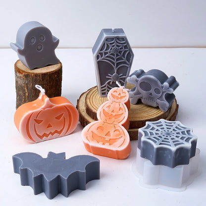 New Halloween Ornaments Pumpkin Silicone Candle Mold DIY Ghost Bat Soap Crafts Making Molds Plaster Resin Mould Home Decor Tools