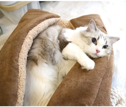 Cat Bed Warm Thickened Soft Multifunctional Pet Foldable Mat for Cats Small Dogs Indoor Kitten Bed Cat Sleeping Mat Pet Supplies