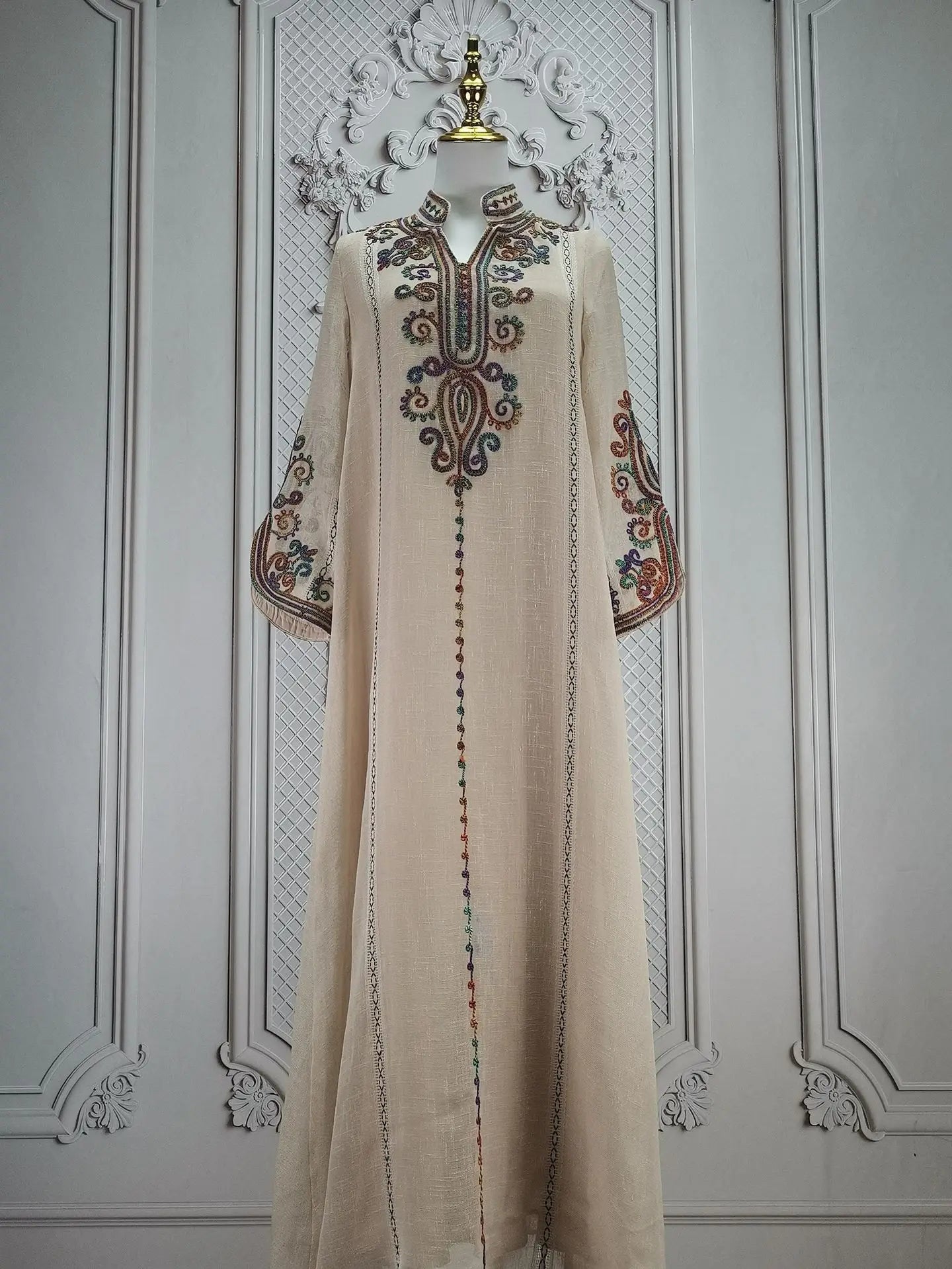 Muslim Abaya for Women Party Dresses Embroidery Long Robe Eid Ramadan Dubai Abayas Kaftan Arab Jalabiya Modest Vestidos Morocco
