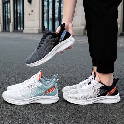 2024 Men's Shoes Spring fashion Soft sole sports single shoes flying woven Casual style men's Running shoes sneakers
