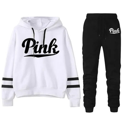 Fashion Printed Women's Tracksuit Spring Autumn Two Pieces Set Hooded Sweatshirt and Sweatpants Casual Female Jogging Suit