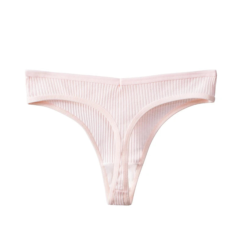 BZEL 3PCS Sexy Women Panties Comfortable G-String Lingerie Striped Low-Rise Thongs Sports Underpants Cotton Breathable Underwear