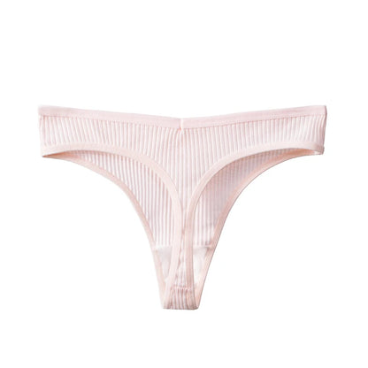 BZEL 3PCS Sexy Women Panties Comfortable G-String Lingerie Striped Low-Rise Thongs Sports Underpants Cotton Breathable Underwear