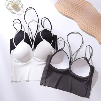 Underwear With Silk Summer Pad Cropped Neck Bra Comfort Ice Camisole Breathable Streetwear Sleeveless Top Tube