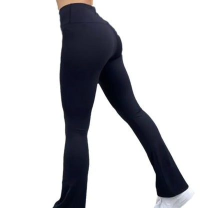 Leggings Flare Long Pants Solid Slim Fit Regular Splice Trousers