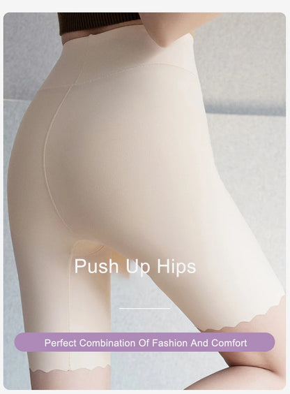 Plus Size Women Shorts Under the Skirt Big Large Summer Seamless Protective Spandex Hip-up Safety Pants Skirt Underpants White