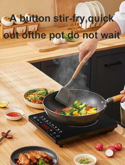 110V/220V Electric Magnetic Induction Cooker Waterproof Hot Pot Oven Furnace Cooking Stove Kitchen Hotpot Heater Cooktop 2200W