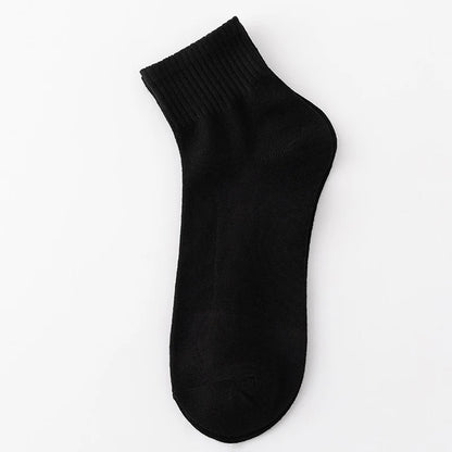ALLTOOALL 5 Pairs/Lot Men's Solid Color Socks Black White Business Casual Sports Sock Man Cotton Mesh Breathable Short Socks