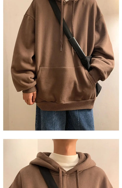 6 Colors Spring Autumn Solid Hoodie Men Harajuku Fashion Casual Oversized Hoodies Women Loose Hooded Sweatshirt Streetwear Y2k
