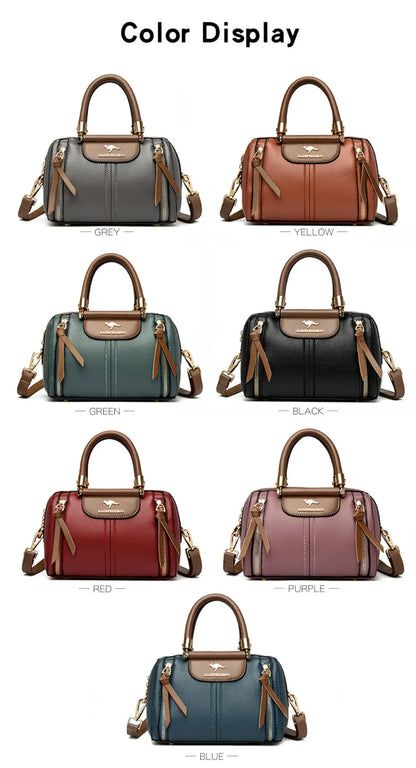 Genuine Luxury Shoulder Croosbody Bags for Women Designer Casual Tote Female Boston Quality Soft Leather Purses and Handbags Sac