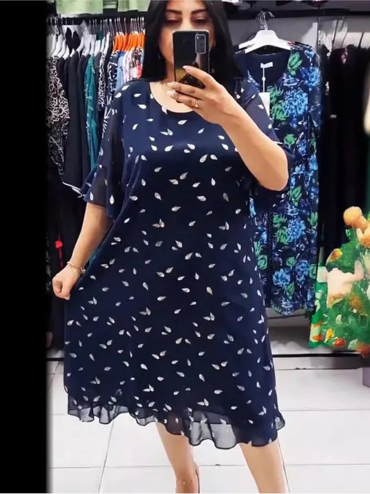 Short sleeve casual Midi Dress for Summer