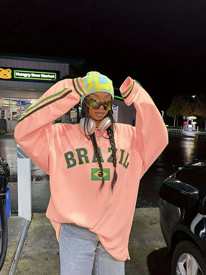 Y2K Hoodies Women Harajuku Letter Print Loose Sweatshirt Hip Hop Punk Long Sleeve Pocket Men Tops Sweatpant Streetwear Clothing