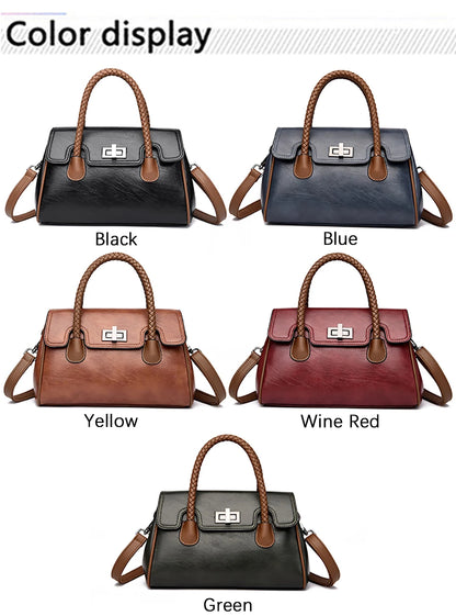 2024 High Quality Soft Leather Women's Handbag Luxury Designer Girl Boston Bag Luxury Large Capacity Shoulder Bags Sac A Main