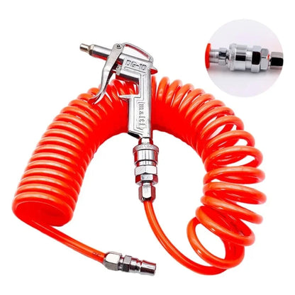 High Pressure Cleaning Gun Tube 8*5mm C-Fitting Retractable Hose Pu Compressor Air Hose Air Dust Collector Blowout Spring Tube