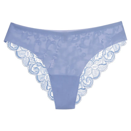 TrowBridge 3PCS Women's Panties Set Sweet Lace Underwear Soft Silk Satin Lingerie French Romantic Woman Briefs Female Sexy Panty