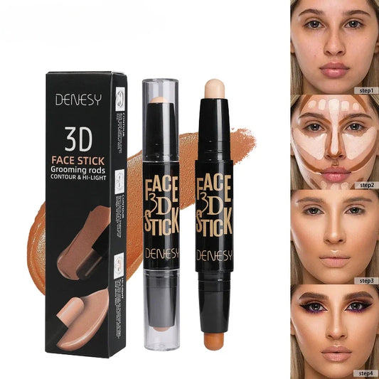 Face Concealer Double Head Concealer Pen Long Lasting White Dark Circles Corrector Contour Eye Stick Pencil Cosmetic Makeup