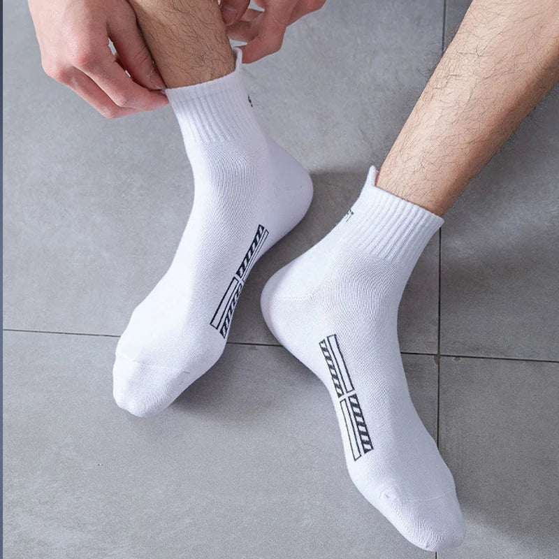10 Pairs High Quality Men's Socks Casual Breathable Cotton Man Run Sports Socks Spring Autumn Male Sox Gifts Plus Size EUR38-45