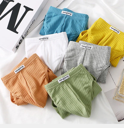 Cotton Briefs Men Sexy Bulge Pouch Underwear Sweat Absorption Underpants Breathable Panties Striped Knickers Male Soft Lingerie