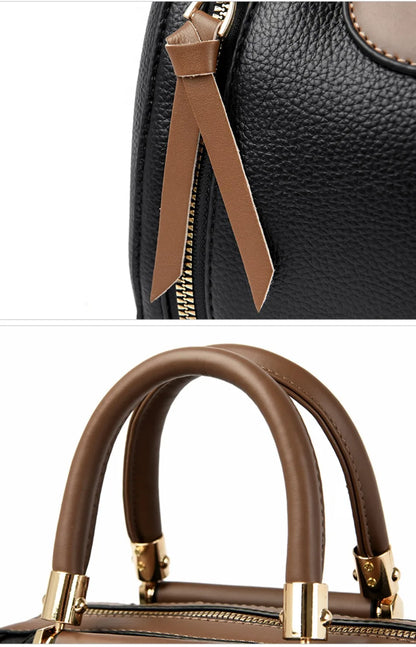 Genuine Luxury Shoulder Croosbody Bags for Women Designer Casual Tote Female Boston Quality Soft Leather Purses and Handbags Sac