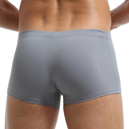 Fashion Boxers Ice Silk Man Underwear Underpants Breathable Comfortable Men's Panties Ultrathin BoxerShorts Trunks