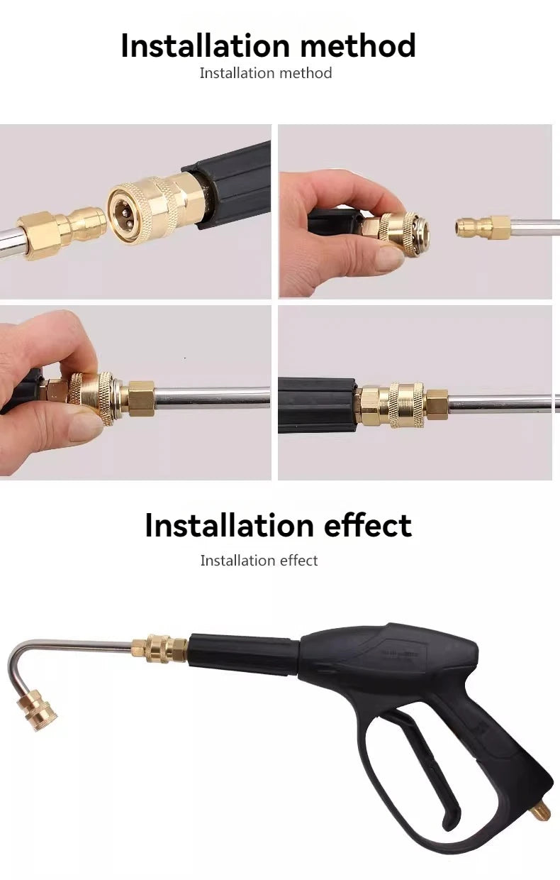 Wholesale of high-pressure car wash water gun elbows by manufacturers, 1/4 quick connect right angle, 90 degree extension rod, c