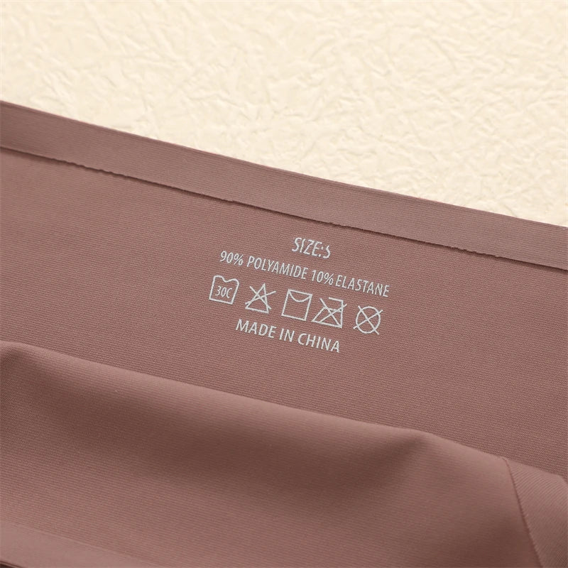 5PCS Women Seamless Underpants Ice Silk Thongs Sexy Low Waist Bikini T-back Female Solid Color Traceless G-String Panties XS-XL
