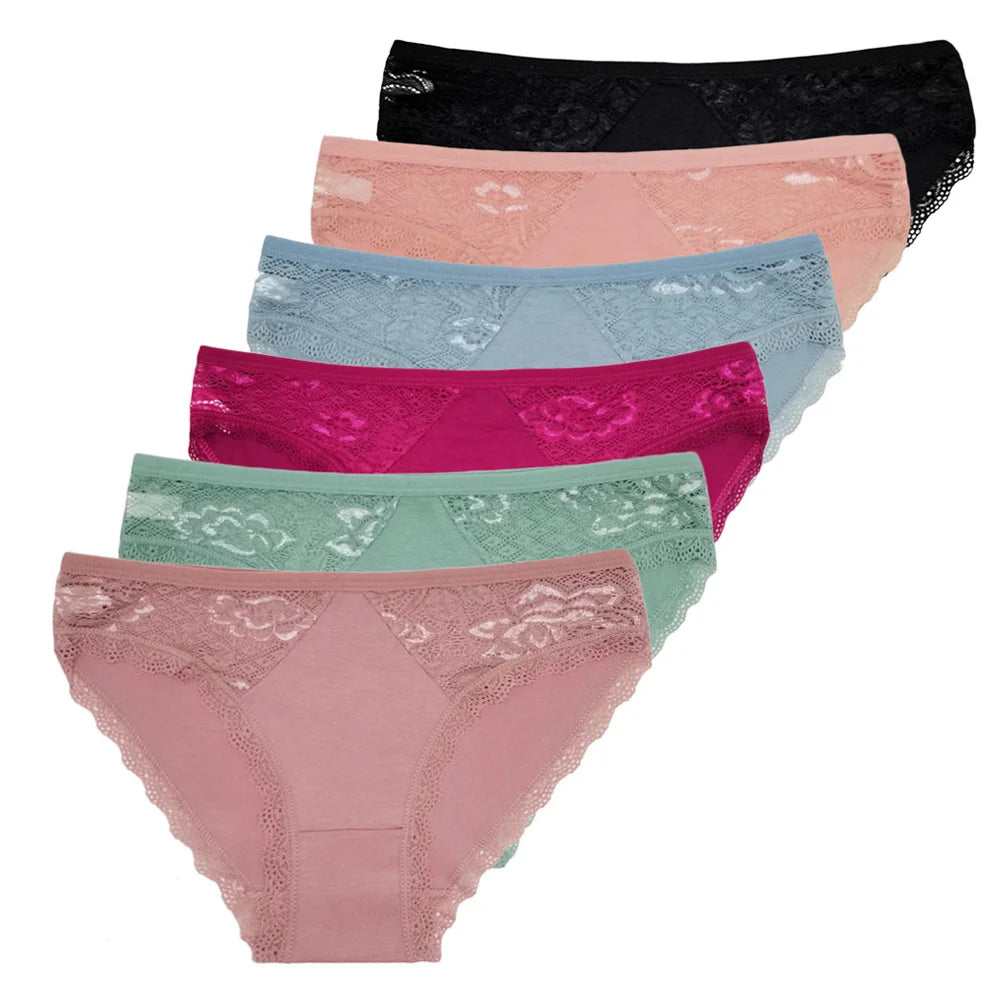 Cotton Briefs Lady 5 PCS/SET Lace Panty Underpants Seamless Panties For Women Lingerie