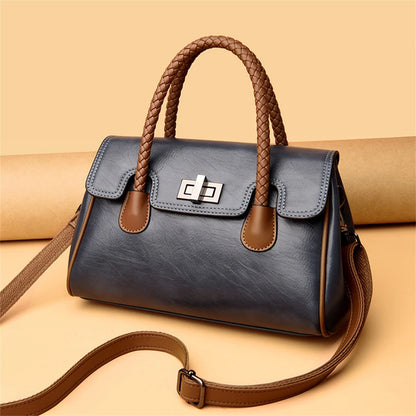 2024 High Quality Soft Leather Women's Handbag Luxury Designer Girl Boston Bag Luxury Large Capacity Shoulder Bags Sac A Main