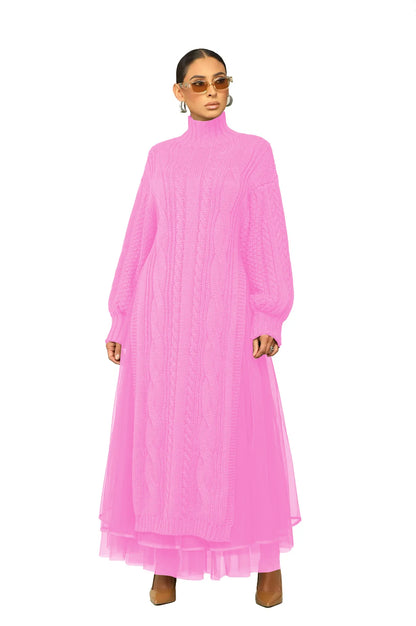 Muslim Women Knitting Dress Modest Robe Vestidos Dubai Saudi Arabic Morocco Abaya Jalabiya Eid Ramadan Knitted Dresses Abayas