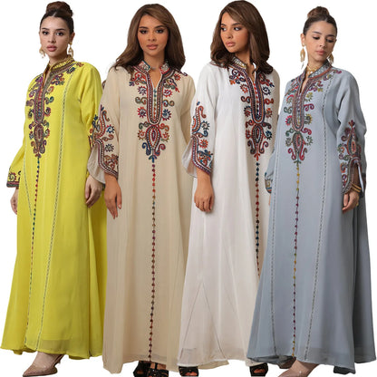 Muslim Abaya for Women Party Dresses Embroidery Long Robe Eid Ramadan Dubai Abayas Kaftan Arab Jalabiya Modest Vestidos Morocco