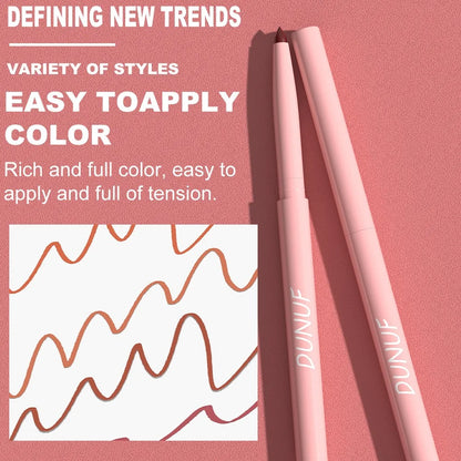 6PC Velvet Matte Lipstick Pen Nude Brown Lip Liner Pencil Kit Smooth Rose Red Pigment Waterproof Long Lasting Dye Cheek Lip Tint