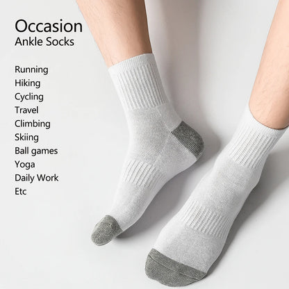 6/12 Pairs Men's Cotton Running Crew Socks Middle Tube High Quality Casual Breathable Sports Socks For Men and Women Soft Sock