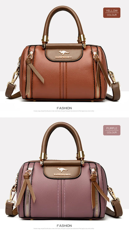 Genuine Luxury Shoulder Croosbody Bags for Women Designer Casual Tote Female Boston Quality Soft Leather Purses and Handbags Sac