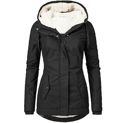 Women Splice Zipper hooded Coats